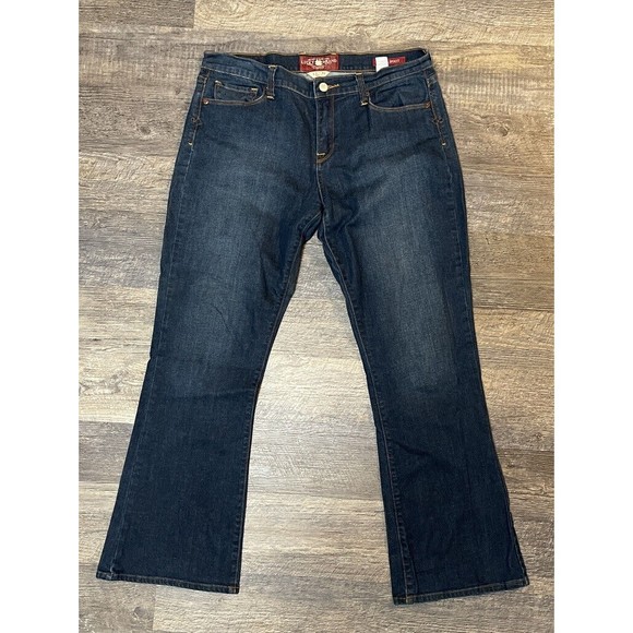 Lucky Brand Sofia Boot Cut Womens Jeans Dark Wash Size 12 / 31 Ankle - Picture 1 of 6